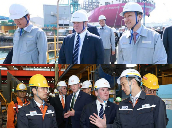 HD한국조선해양이 지난 2024년 건조해 인도한 초대형 LNG 이중연료추진 컨테이너 운반선의 시운전 모습. [사진=HD한국조선해양]