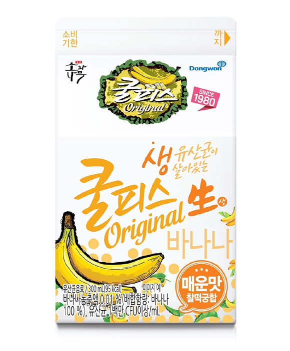 쿨피스 생 바나나맛. [사진=동원F&B]
