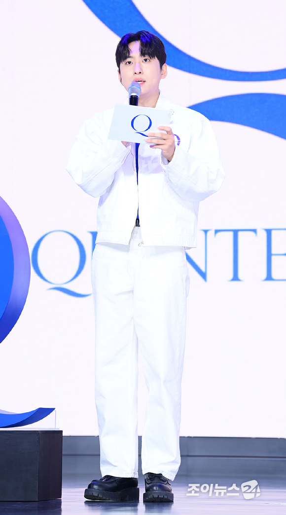 방송인 미미미누가 18일 오후 서울 마포구 상암동 큐브컨벤션센터에서 열린 TAEYANG 정규 4집 'QUINTESSENCE'(퀸테센스) 음감회에 MC로 참석하고 있다. [사진=정소희 기자]
