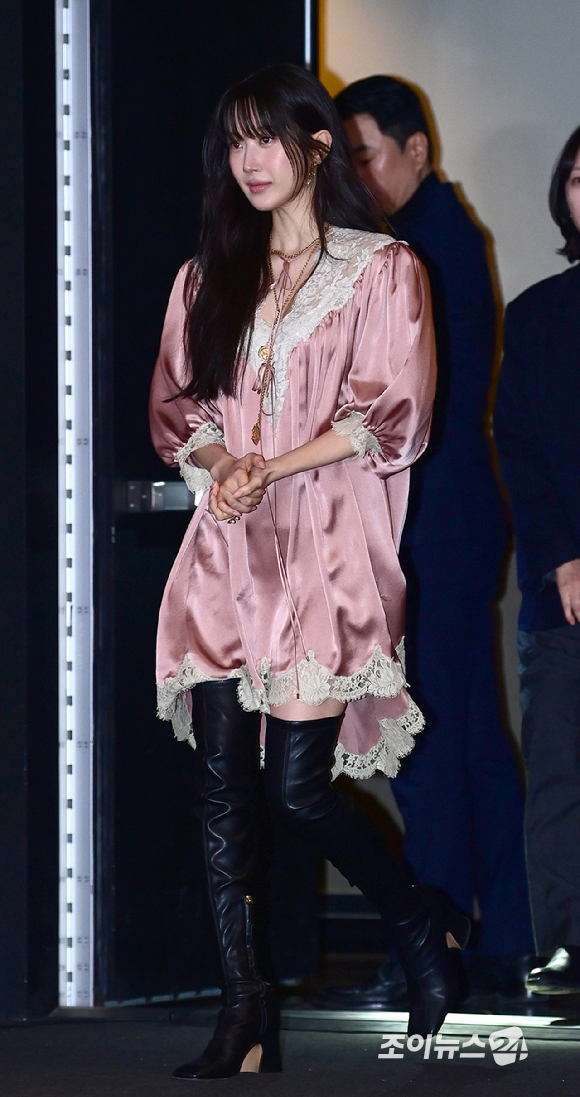 배우 문가영이 18일 오후 서울 용산구 CGV 용산아이파크몰에서 열린 영화 '만약에 우리'(감독 김도영) 언론시사회에 참석하고 있다. [사진=정소희 기자]