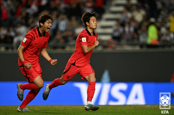 동점골을 만든 이승원. [사진=대한축구협회(KFA)]