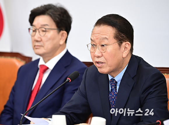 권영세 국민의힘 비상대책위원장이 3일 오전 서울 여의도 국회에서 열린 비상대책위원회의에서 발언하고 있다. [사진=곽영래 기자]