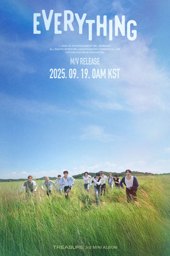 트레저 'EVERYTHING' M/V TEASER POSTER' 포스터. [사진=YG엔터테인먼트]