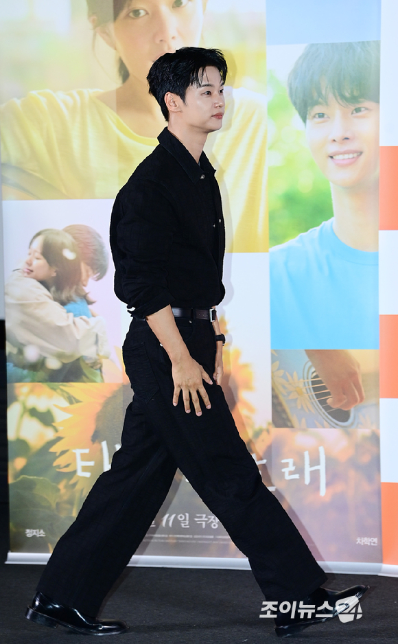 배우 차학연이 2일 오후 서울 용산구 CGV 용산아이파크몰에서 열린 영화 '태양의 노래'(감독 조영준) 언론시사회에 참석하고 있다. [사진=정소희 기자]