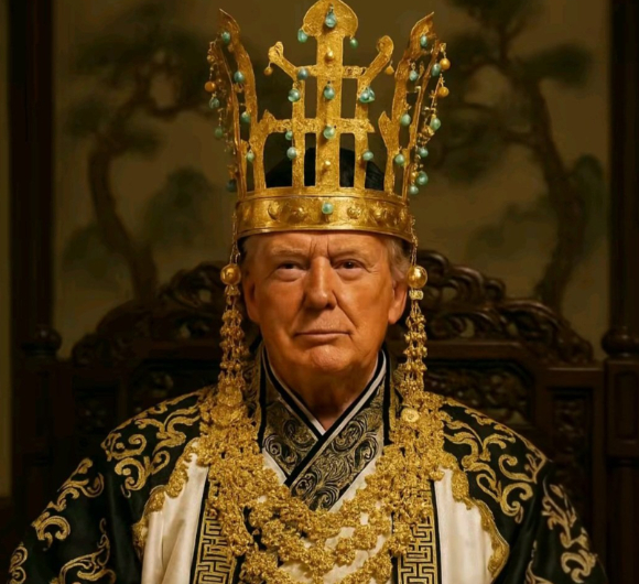 금관 선물을 받은 트럼프 대통령을 비꼬는 밈들이 온라인에 퍼지고 있다. [사진=X 갈무리]