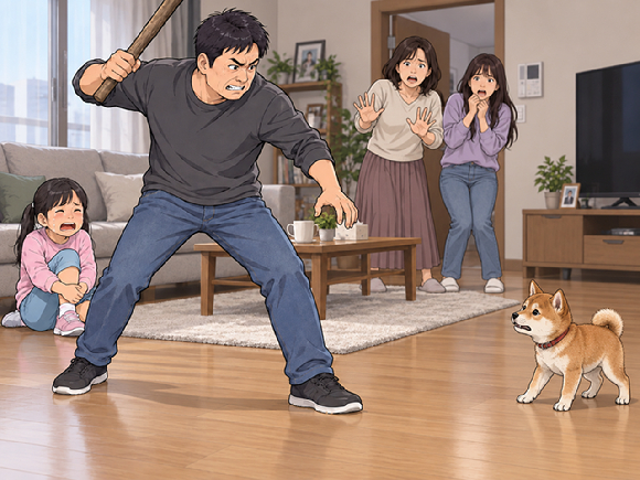 처제가 데려온 강아지가 딸아이를 물자, 개를 때려 응징한 뒤 처제에게 고소당할 위기에 처한 가장의 사연이 알려졌다. 사진은 챗GPT로 제작한 인공지능(AI) 이미지. [사진=챗GPT]