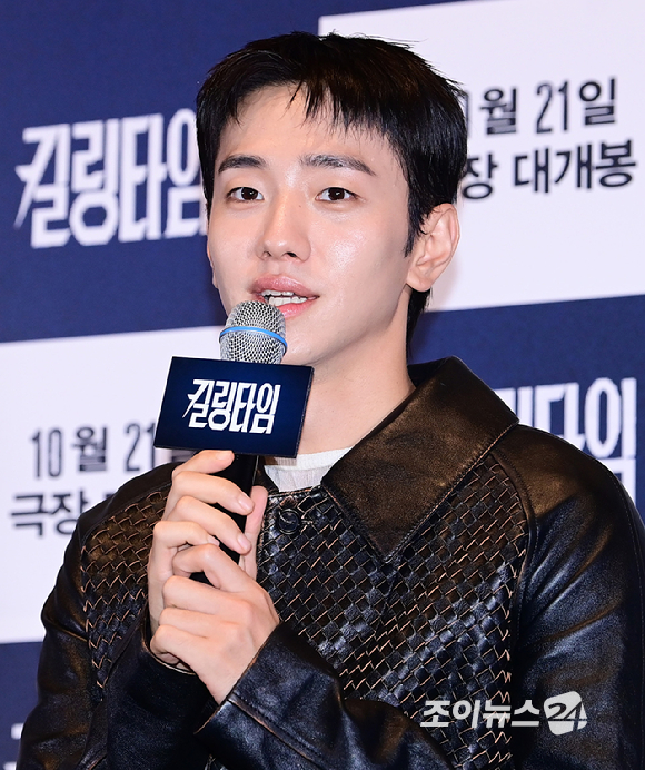 배우 남윤수가 13일 오후 서울 CGV 용산아이파크몰에서 열린 영화 '킬링타임'(감독 장준엽) 언론시사회에 참석하고 있다. [사진=정소희 기자]