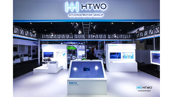 HTWO 광저우와 카이워그룹이 공동 개발한 8.5m 수소전기버스. [사진=현대자동차그룹]