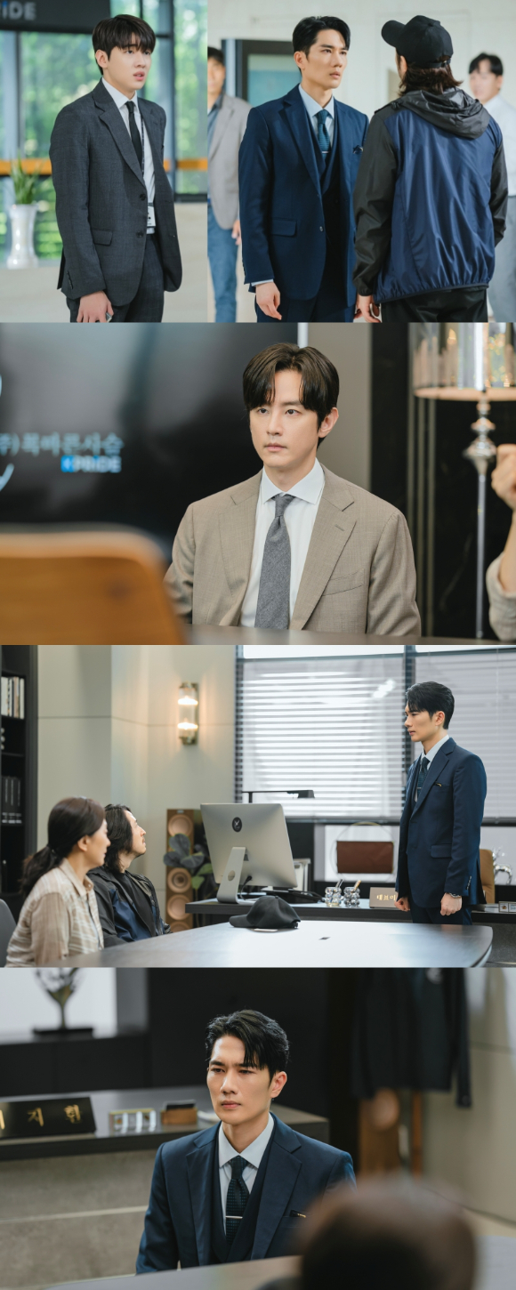 '놀아주는 여자' 엄태구와 권율이 힘을 합쳐 박재찬 지키기에 나선다.[사진=베이스스토리, 아이오케이, SLL]