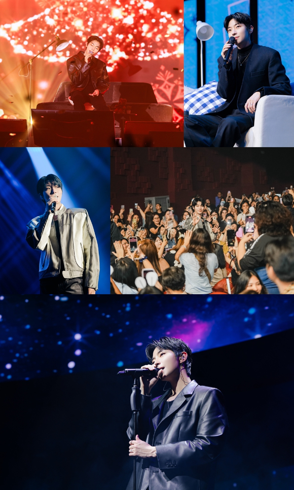 배우 황인엽이 아시아 팬미팅 투어에서 팬들을 만나고 있다. [사진=케이엔스튜디오]