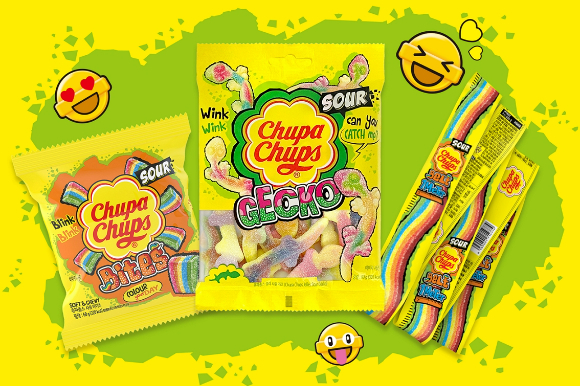 츄파춥스 사워 젤리 3종. [사진=농심 제공]