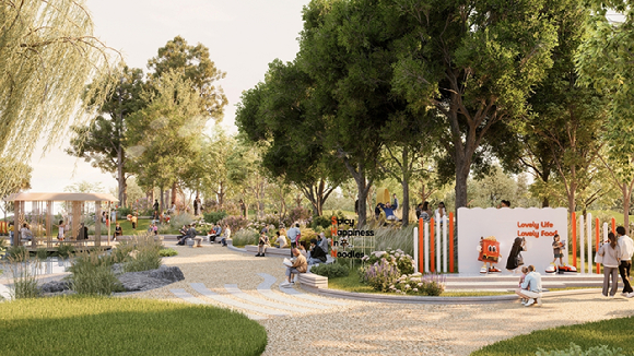 농심 2026 서울국제정원박람회 기업정원 'Spicy Happiness In Noodles' 렌더링 이미지. [사진=농심]