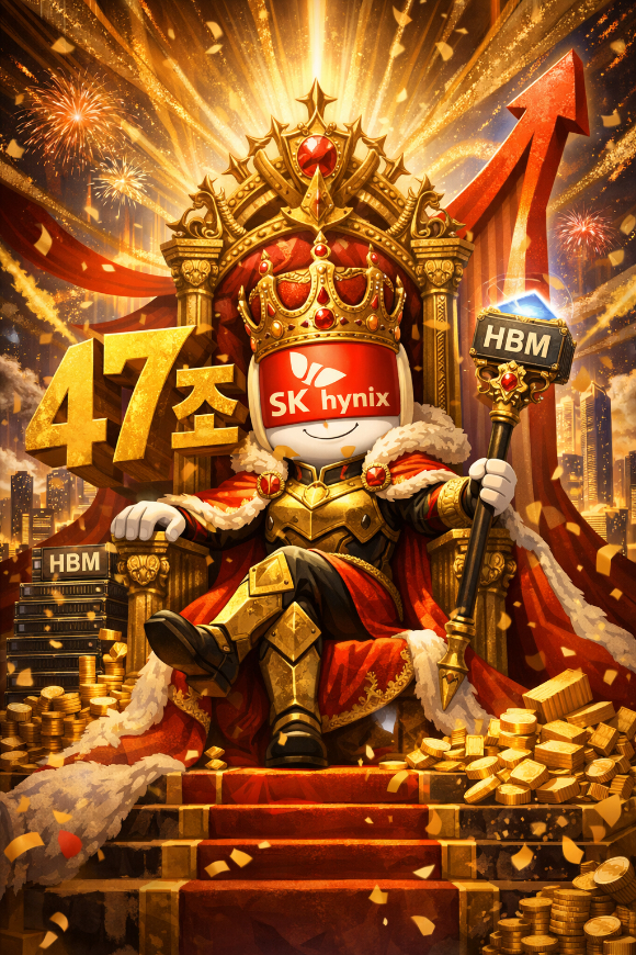 SK하이닉스가 2025년 영업이익 47조원을 기록하며 국내 전체 상장사 1위에 올랐다. [사진=챗GPT]
