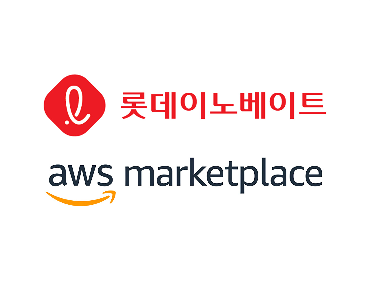 롯데이노베이트 기업 이미지(위)와 AWS 마켓플레이스 관련 이미지 [사진=롯데이노베이트]