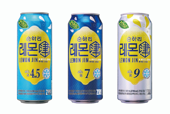 리뉴얼된 순하리 레몬진 3종. [사진=롯데칠성음료]