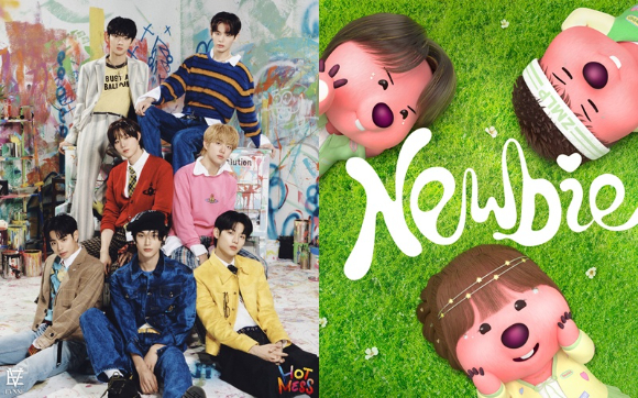 이븐(EVNNE) 이미지와 잔망루피 앨범 커버. [사진=젤리피쉬엔터테인먼트, 주식회사 아이코닉스]