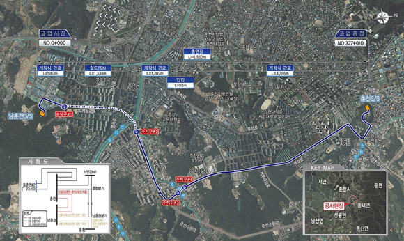 춘천지역 전력구공사 노선도. [사진=두산건설]