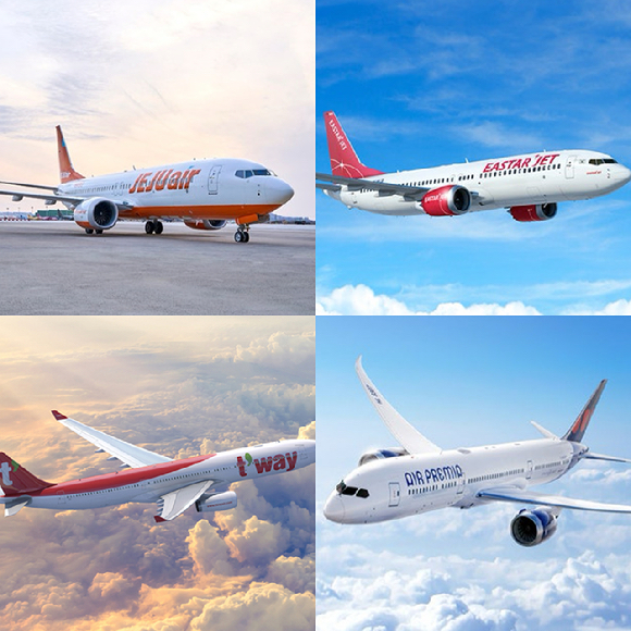 제주항공&middot;이스타항공&middot;티웨이항공&middot;에어프레미아 항공기 [사진=각 사]