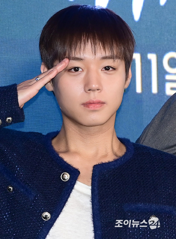 배우 박지훈이 6일 오후 서울 광진구 풀만 앰배서더 서울 이스트폴에서 열린 티빙 오리지널 '취사병 전설이 되다' 제작발표회에 참석하고 있다. [사진=정소희 기자]