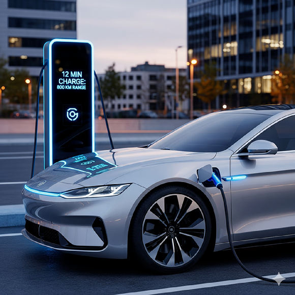 국내 연구팀이 12분만의 충전으로 800km를 주행할 수 있는 배터리를 개발했다. [사진=구글 Gemini]