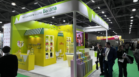 '2026 러시아 모스크바 국제식품 박람회(PRODEXPO)'에 마련된 빙그레 홍보 부스. [사진=빙그레]