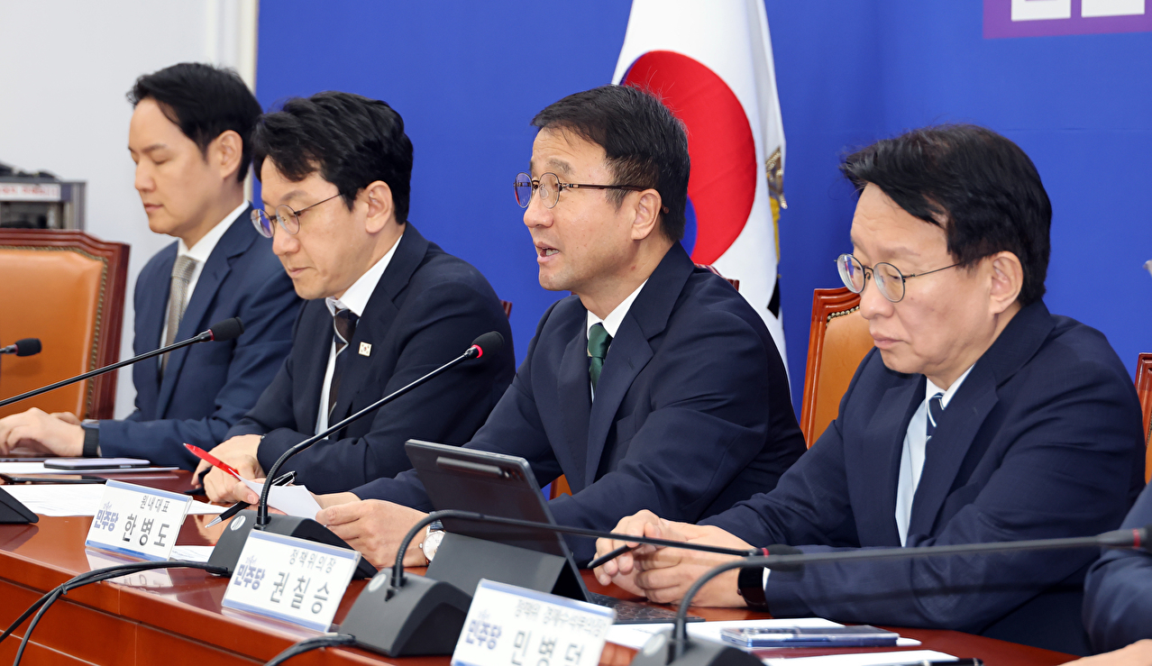더불어민주당 한병도 원내대표가 22일 국회에서 열린 원내대책회의에서 발언하고 있다. 2026.9.22 [사진=연합뉴스]