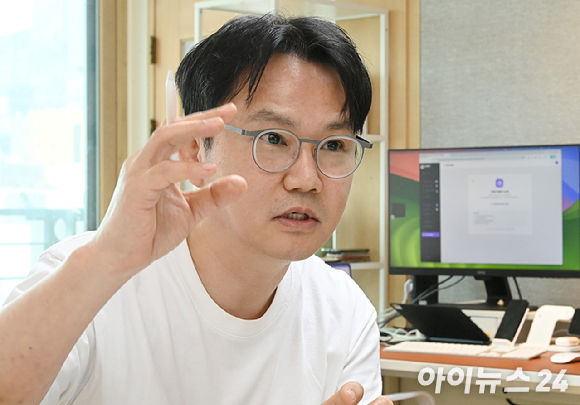 임진우 플레이4 대표가 27일 서울 강남구 논현동에서 아이뉴스24와 인터뷰를 하고 있다. [사진=곽영래 기자]