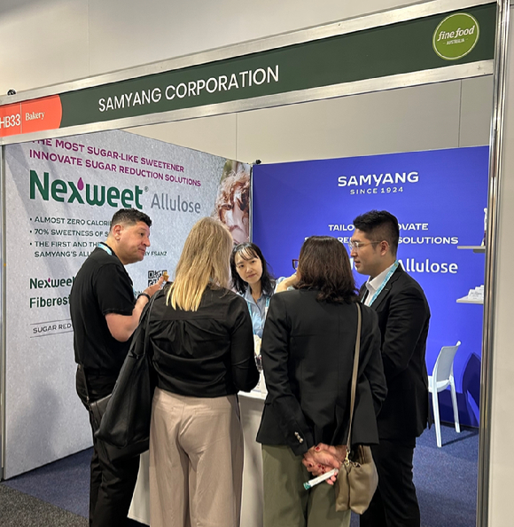 호주 시드니서 열리는 국제식품전시회 'Find Food Australia(FFA)'에 참가한 삼양사 부스. [사진=삼양사]