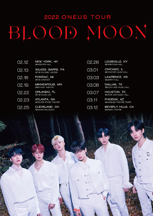원어스 '2022 ONEUS TOUR 'BLOOD MOON' 포스터 [사진=RBW]