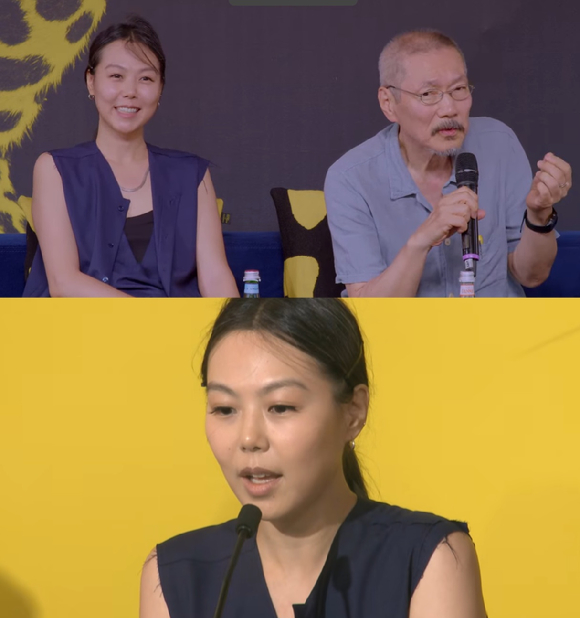 홍상수 김민희가 제78회 로카르노국제영화제 공식 행사에 참석하고 있다. [사진=유튜브 캡처]
