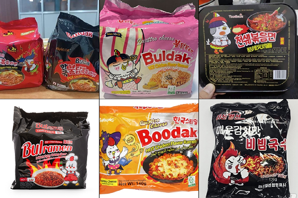 전 세계 곳곳에서 판매 중인 불닭볶음면 유사 제품들. [사진=온라인 커뮤니티]