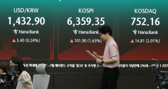 4일 서울 중구 하나은행 딜링룸 [사진=연합뉴스]
