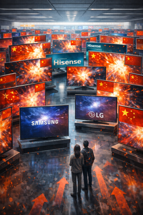  중국산 TV의 공세를 챗GPT로 그린 그림. [사진=챗GPT]