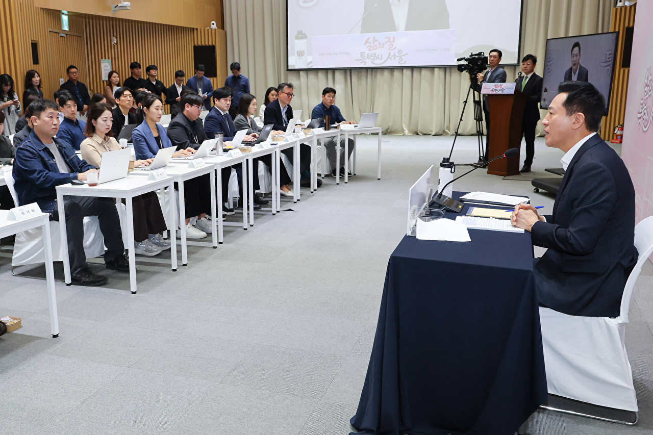 오세훈 서울시장이 7일 서울시청에서 열린 '민선 9기 취임 100일 기자간담회'에서 발언하고 있다. [사진=서울시]