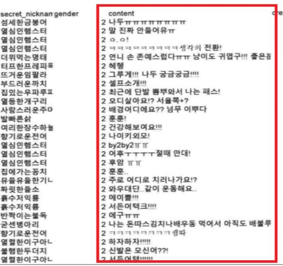 실제 만들어진 가짜 여성의 계정 [사진=공정거래위원회]