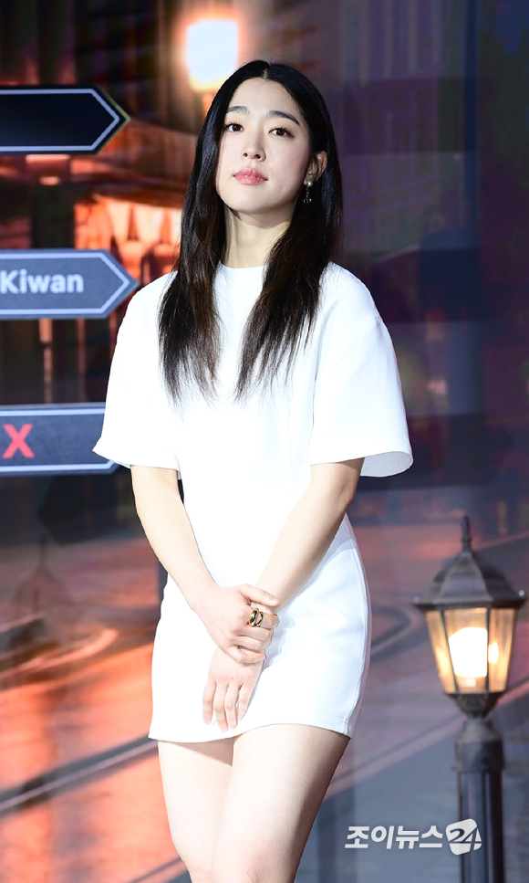 배우 최성은이 27일 오전 서울 마포구 마포동 호텔 나루 서울 엠갤러리에서 열린 넷플릭스 영화 '로기완'(감독 김희진) 제작보고회에 참석하고 있다. [사진=정소희 기자]