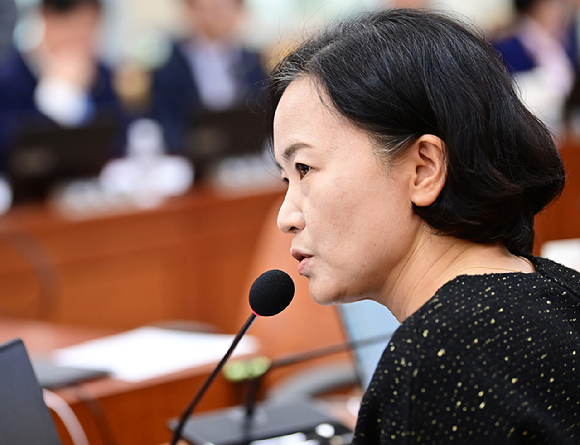 이해민 조국혁신당 의원이 오전 국회에서 열린 과학기술정보방송통신위원회의 국정감사에서 질의를 하고 있다. [사진=곽영래 기자]