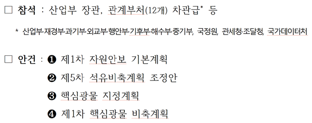 김정관 산업통상부 장관이 23일 서울 무역보험공사에서 열린 '제6차 자원안보협의회'에서 발언하고 있다. [사진=황세웅 기자]