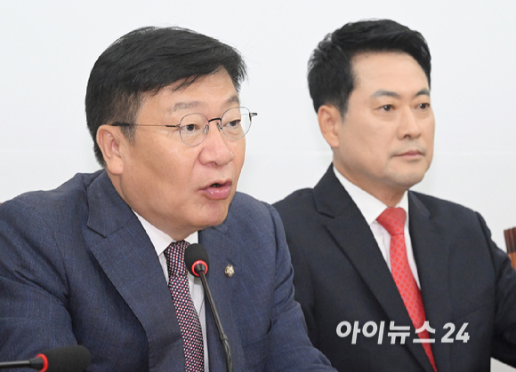 정점식 국민의힘 원내대표가 11일 서울 여의도 국회에서 열린 최고위원회의에서 발언하고 있다. [사진=곽영래 기자]