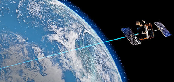 한화시스템이 개발에 착수한 '상용 저궤도위성기반 통신체계'에 활용될 원웹의 저궤도 통신위성 이미지. [사진=한화시스템]
