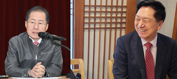 홍준표 대구시장과 김기현 국민의힘 대표(왼쪽부터) [사진=이창재기자]