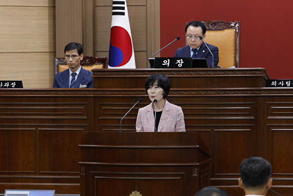 5분 자유발언을 하고 있는 정일윤 임실군의원  [사진=임실군의회 ]