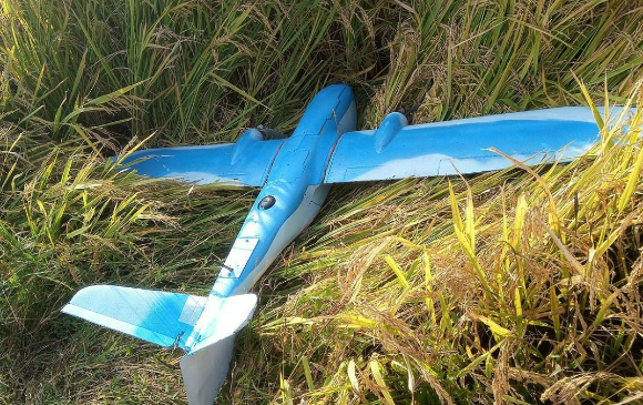 북한이 주장한 개성시 장풍군에 추락된 한국 무인기. [사진=연합뉴스]