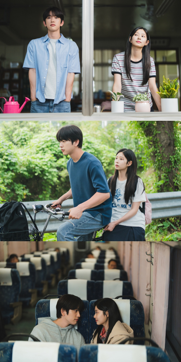 박진영, 김민주가 JTBC '샤이닝'에서 연기 호흡을 맞추고 있다. [사진=SLL, 카카오엔터테인먼트]