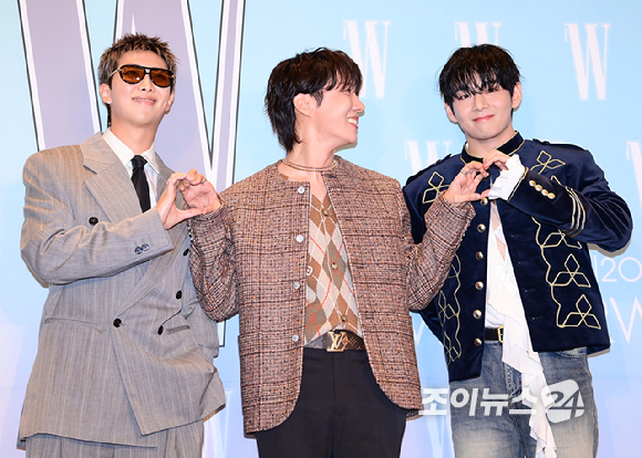 [포토] 방탄소년단 RM-제이홉-뷔, 뭉치면 귀염력 폭발