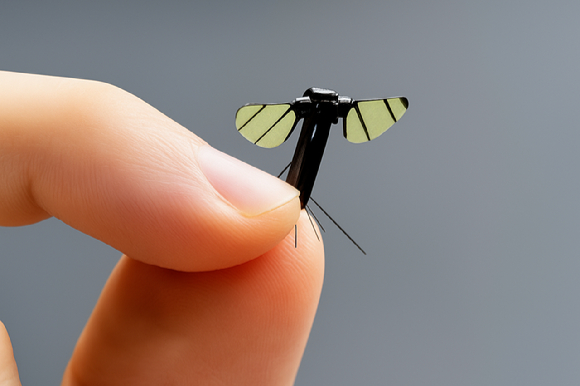 중국 국방과학기술대학이 군사적 활용성이 높은 '모기 크기'의 생체 공학 로봇 개발했다. 사진은 AI로 영상 해상도를 조정한 이미지. [사진=중국 국방과학기술대학, 챗GPT]