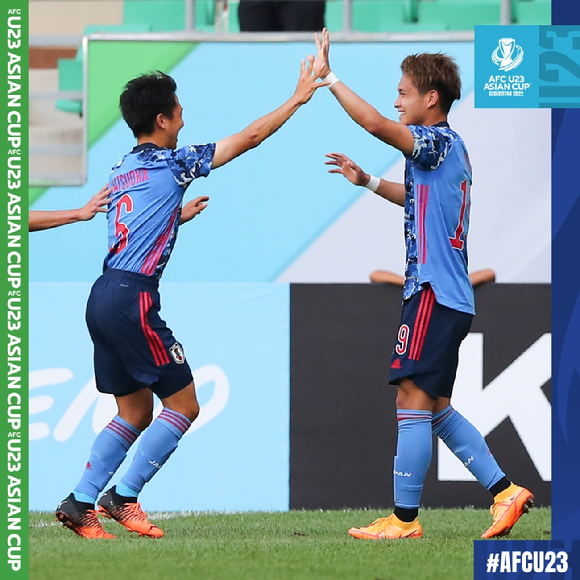 한국 23세 이하 축구대표팀이 2022 아시안컵에서 일본과 8강전서 격돌하게 됐다. [사진=AFC 트위터 캡처]