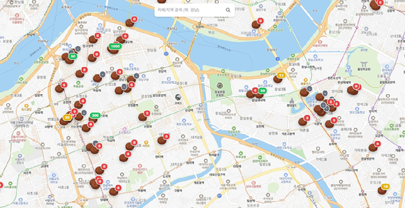 두쫀쿠 판매 매장과 재고를 알 수 있는 지도. [사진=두쫀쿠맵]