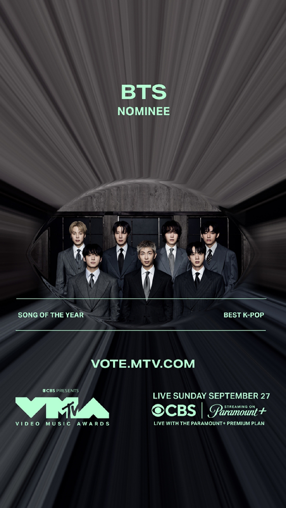 방탄소년단이 'MTV VMA'의 대상 격인 '올해의 노래' 후보에 올랐다. [사진=2026 MTV VMA]