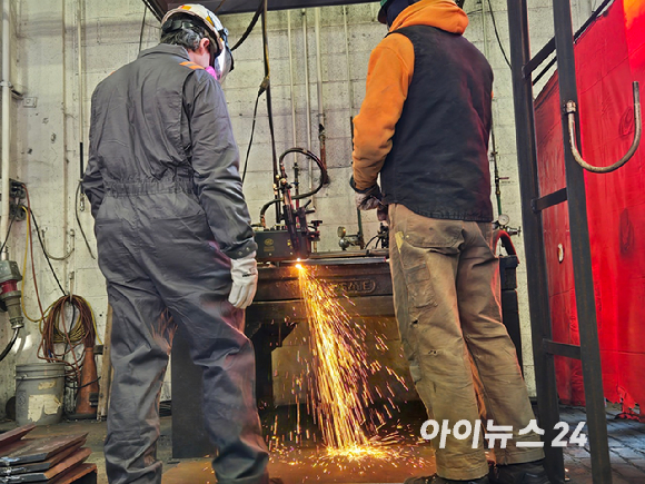 미국 펜실베이니아주 필라델피아에 위치한 한화 필리조선소 전경. [사진=최란 기자]